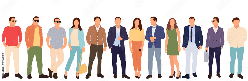 people without face flat design, isolated