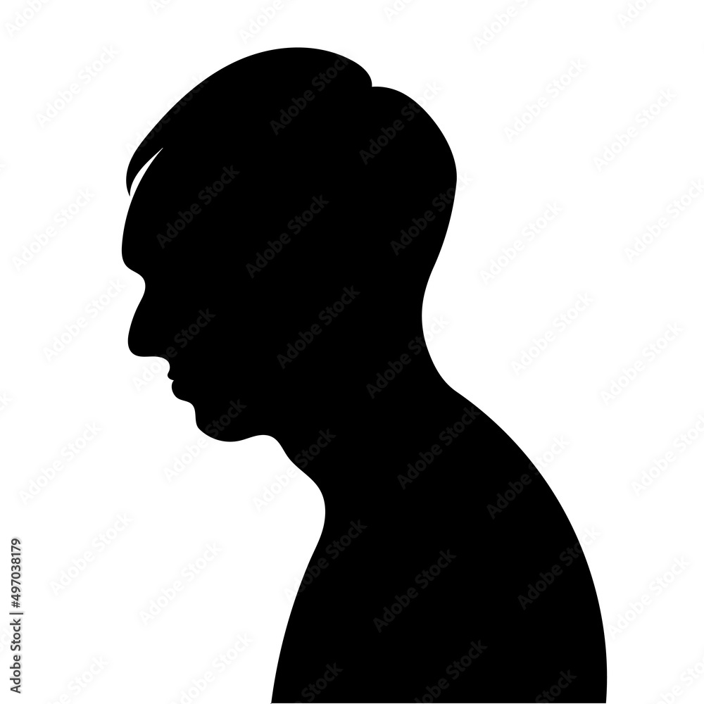 portrait of a man in profile silhouette isolated vector