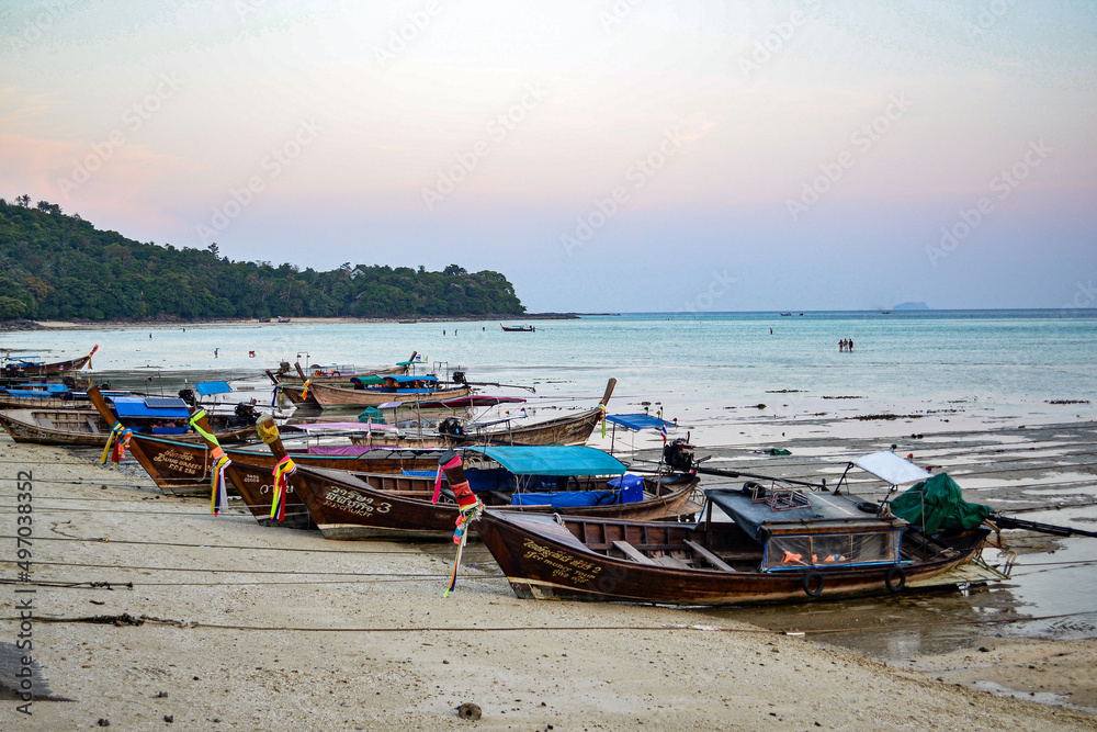 boats on the beach