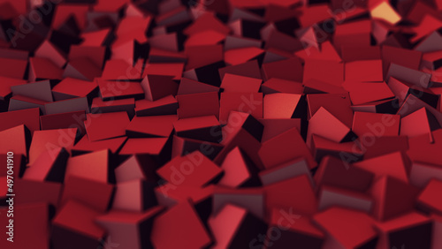Abstract 3d red cubes background  