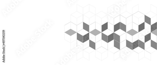 Abstract background with isometric vector blocks and copy space