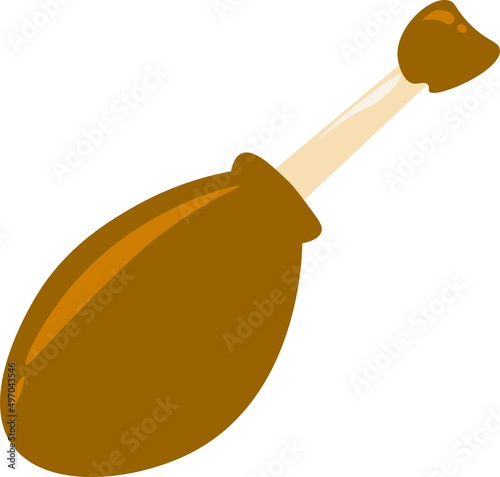 fried chicken thighs icon chicken dumb brown color chicken leg food