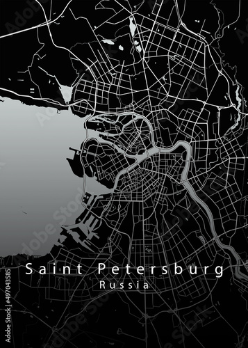 Fotografie, Obraz Saint Petersburg Russia City Map