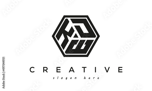 KDE creative polygon three letter logo design photo