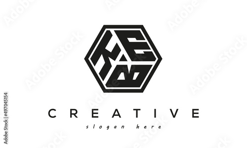 KEB creative polygon three letter logo design