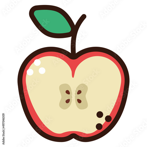 fruit half apple doodle