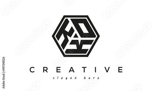 KOK creative polygon three letter logo design