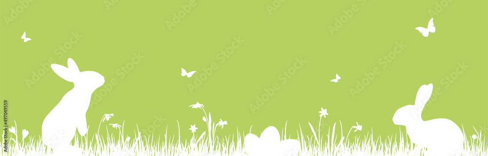 happy easter time silhouette background