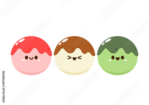Mochi character design. wallpaper. free space for text. Mochi vector.