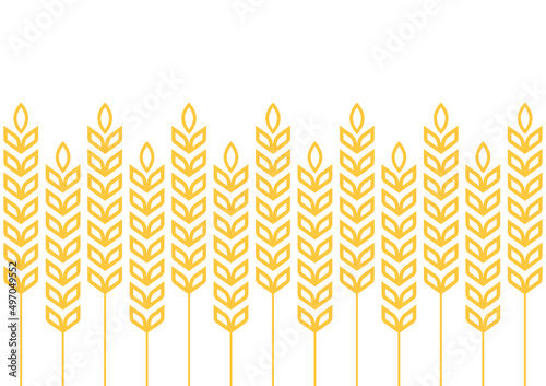 Wheat pattern wallpaper. Oat symbol. Rice sign. Rice pattern wallpaper.