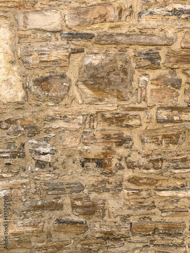 Texture. Old medieval wall made from stone.