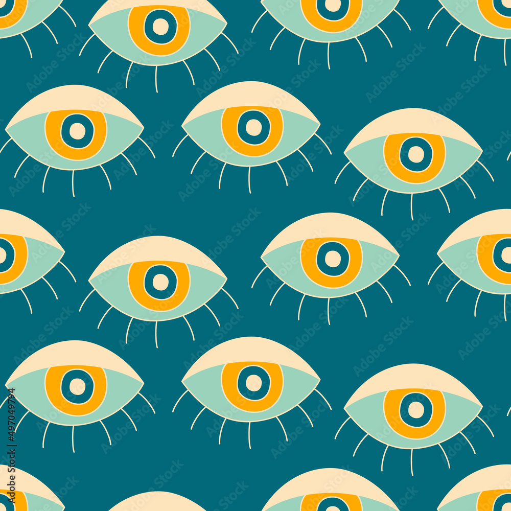 Evil eyes seamless pattern