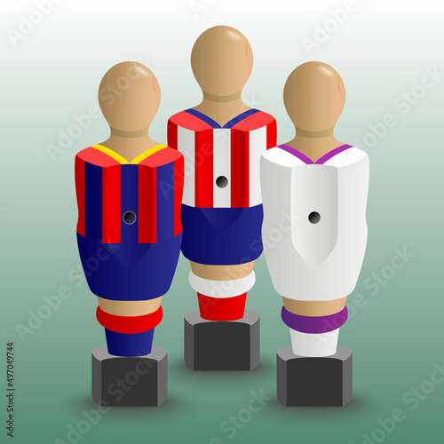 Set of Wooden Foosball Players