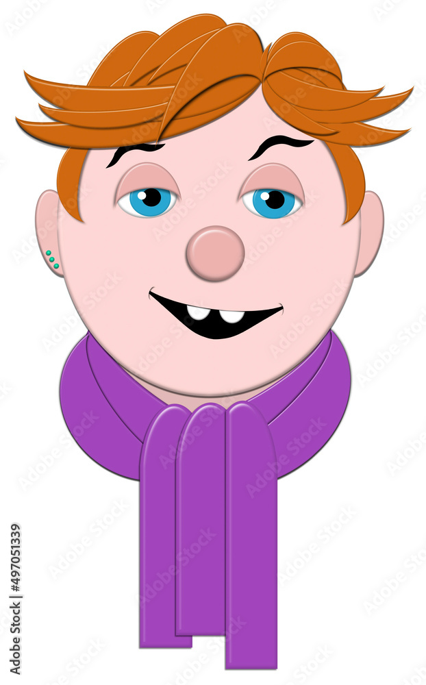 3d illustration, jpg, cartoon, funny face, young man 3d illustration, jpg, cartoon, funny face, young man
