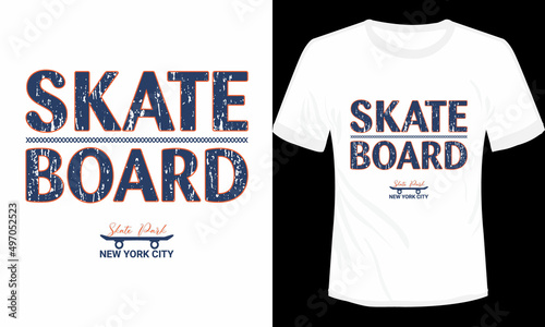 Skate Board T-shirt Design Vector Illustration