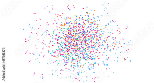 Quadro su tela Multicolored confetti on white