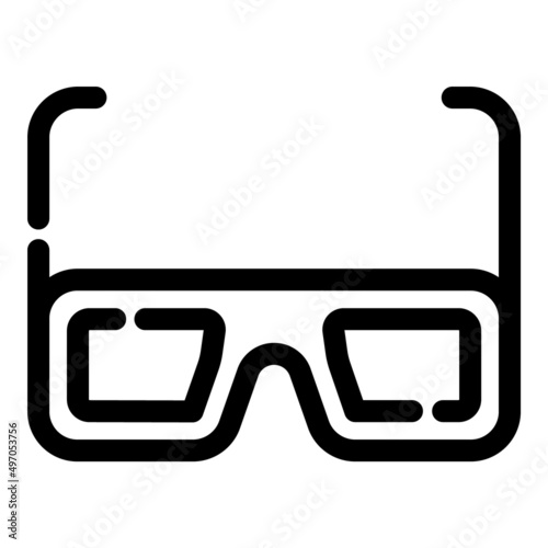 3d Glasses Flat Icon Isolated On White Background