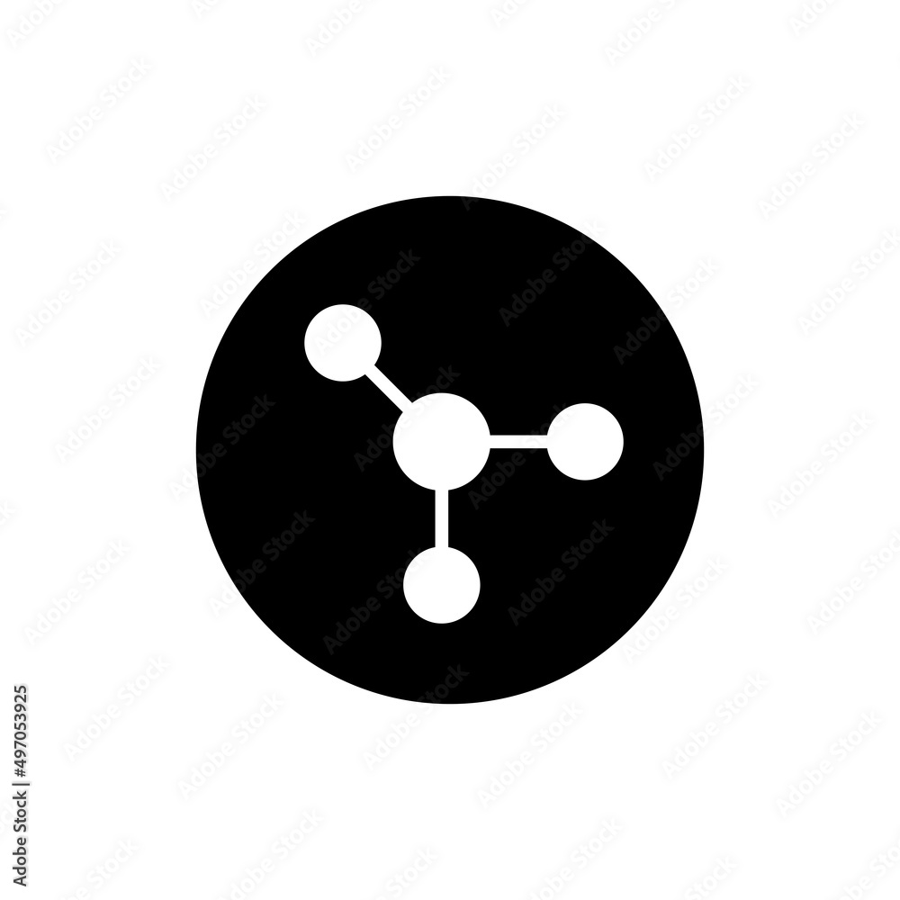 Molecule icon in black round Molecule icon in black round
