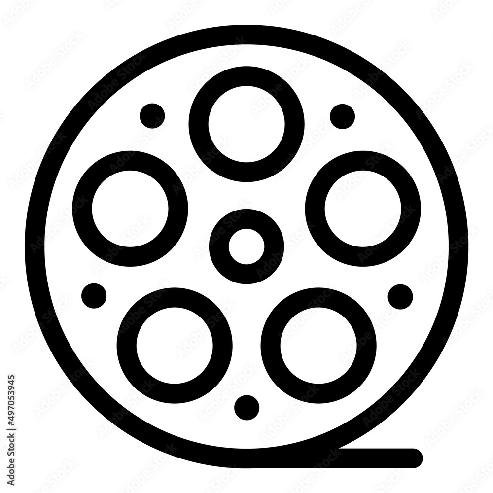 Video Film Reel Flat Icon Isolated On White Background Video Film Reel Flat Icon Isolated On White Background