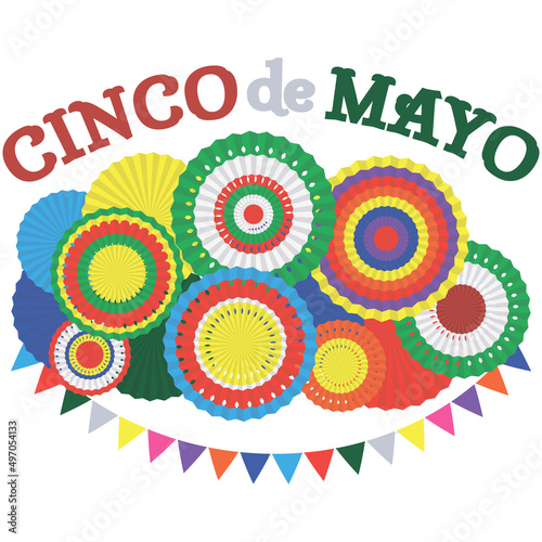 Cinco de Mayo fiesta banner. May, 5- Mexican federal holiday poster. Vector illustration isolated on white background.
