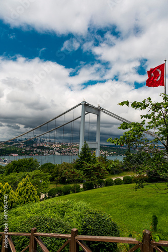 Istanbul bosphorus view from the hill. .bridge view of Istanbul city © Birol