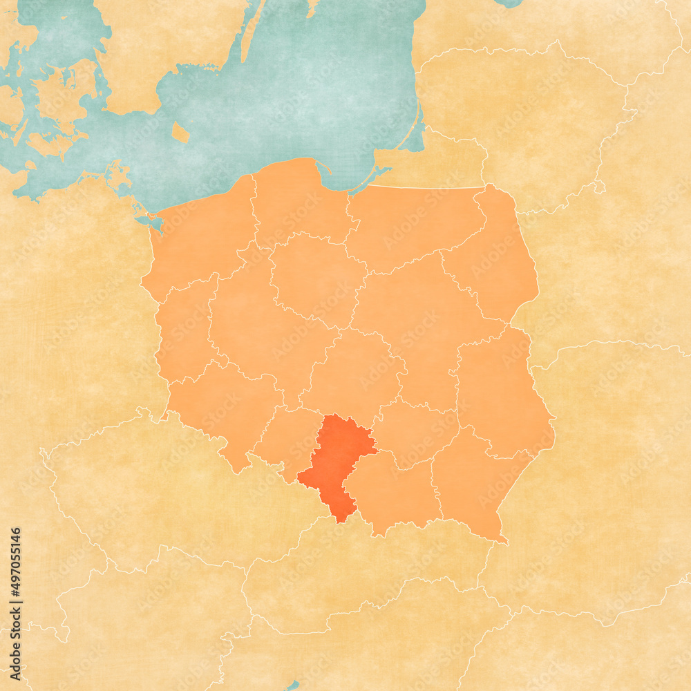 Map of Poland - Silesia