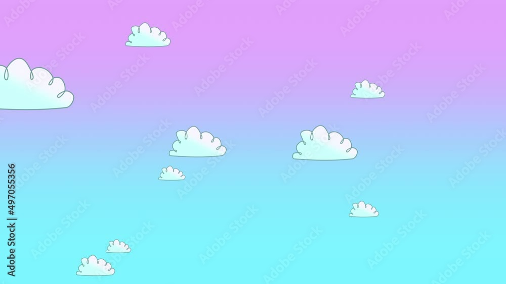 Pink and blue sky with motion cartoon clouds, motion abstract cartoon and kids style background Pink and blue sky with motion cartoon clouds, motion abstract cartoon and kids style background
