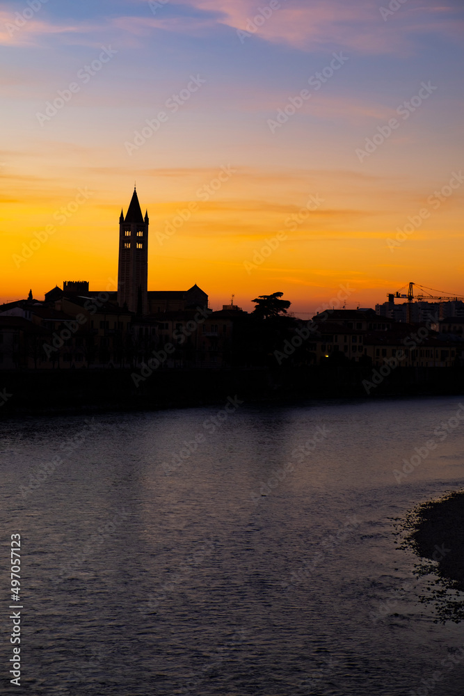 Fototapeta premium Silhouette at sunset