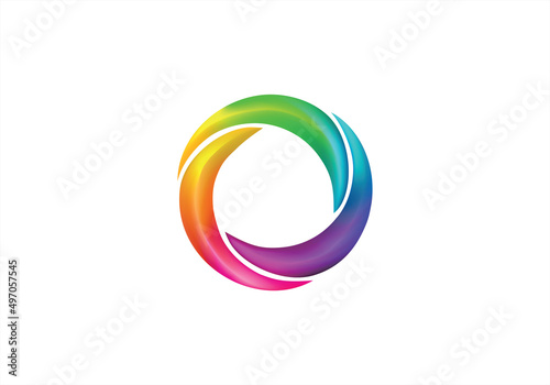 CYRCLE RAINBOW SYMBOL LOGO DESIGN MODERN