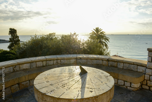 The sundial on the waterfront at Tarragona, Spain photo