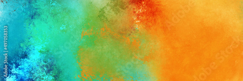 Colorful painting background banner with rainbow colors and grunge texture © Aurelia's Dreams
