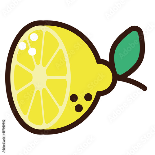 half lemon fruit doodle