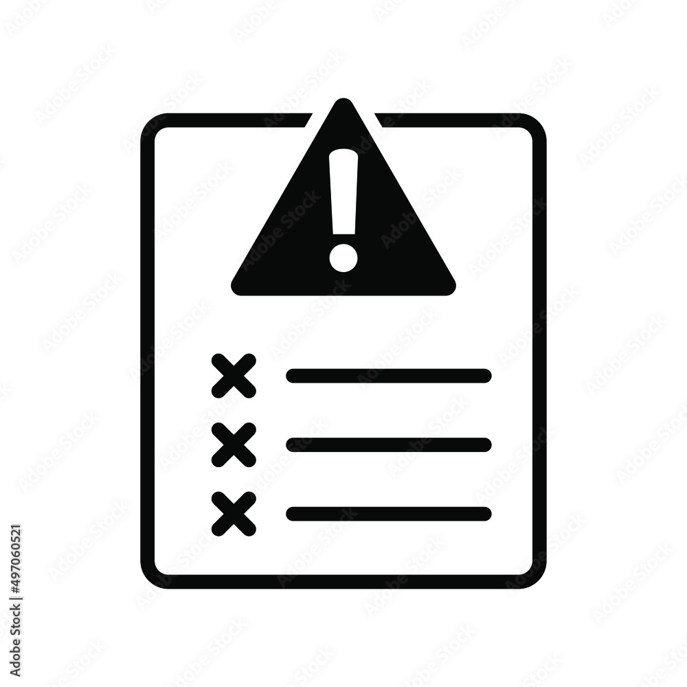 Error report, failed test vector icon. Error report, failed test vector icon.