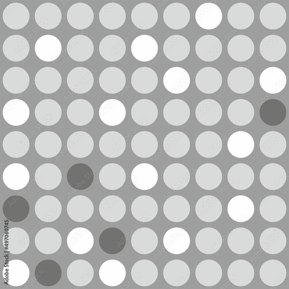 Tile vector pattern with big white, grey and black polka dots on grey background Tile vector pattern with big white, grey and black polka dots on grey background