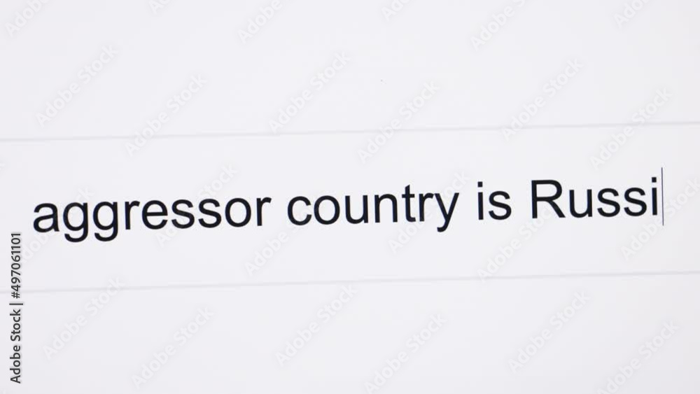 Internet browser search bar question typing text Russian aggression animated headline of news outlets around the world. Russian Federation Putin attacked Ukraine. War in Ukraine, troops, soldiers Internet browser search bar question typing text Russian aggression animated headline of news outlets around the world. Russian Federation Putin attacked Ukraine. War in Ukraine, troops, soldiers