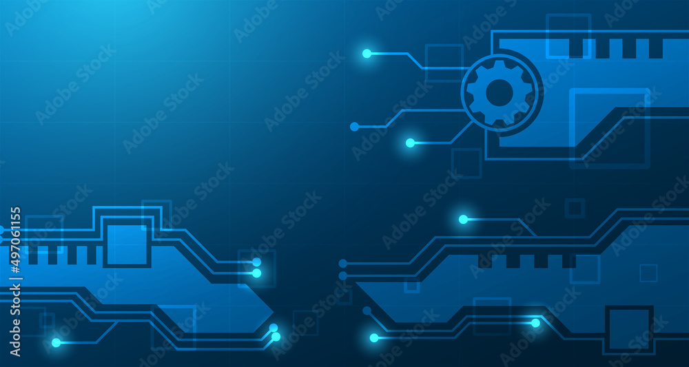 Fototapeta premium Geometric abstract technology background - future lines and dots connection digital data and big data concept EP.5