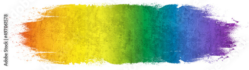 Panel kuchenny z motywem Abstract colorful rainbow colors watercolor splash brushes texture illustration background banner panorama art paper - Creative Aquarelle painted, isolated on white, canvas for design, hand drawing