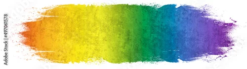 Panel kuchenny z motywem Abstract colorful rainbow colors watercolor splash brushes texture illustration background banner panorama art paper - Creative Aquarelle painted, isolated on white, canvas for design, hand drawing