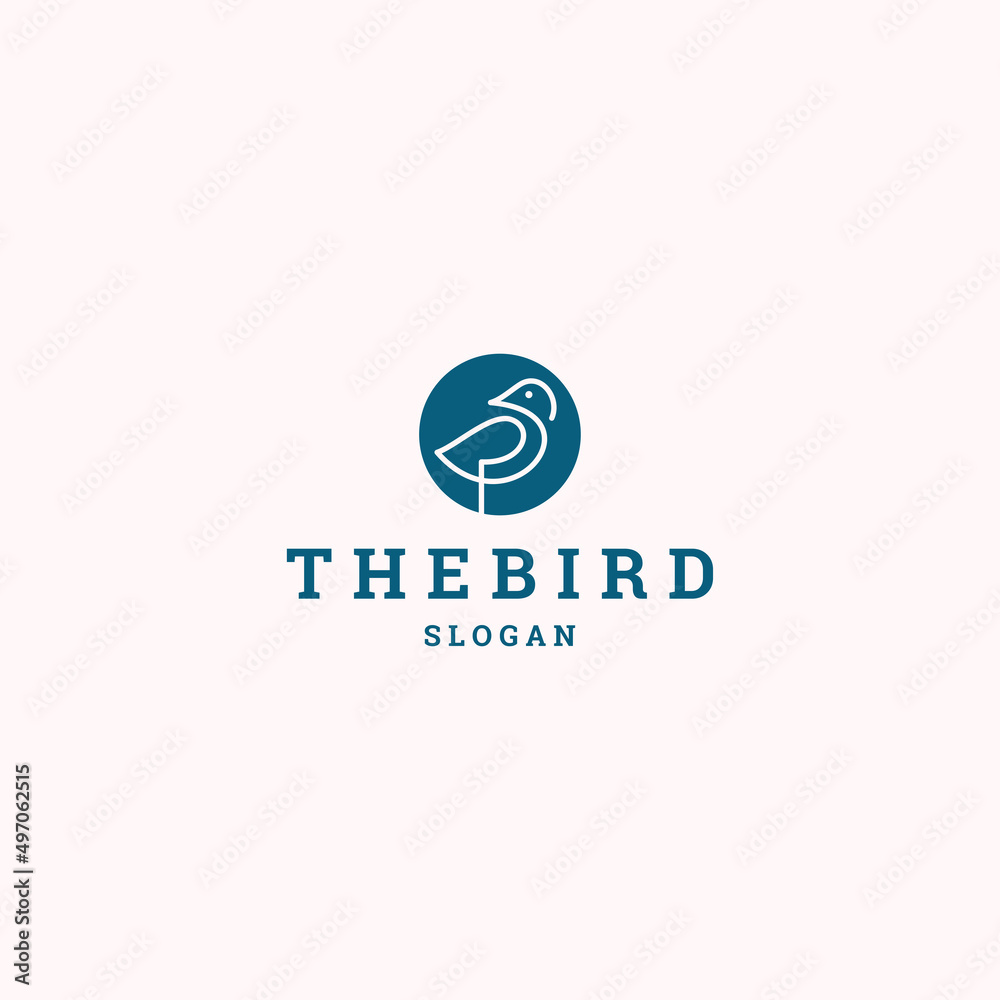 The bird logo icon design template