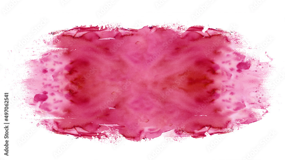 Red pink colorful abstract watercolor splash brushes texture illustration art paper - Creative arts Aquarelle painted, isolated on white background, canvas for design, hand drawing