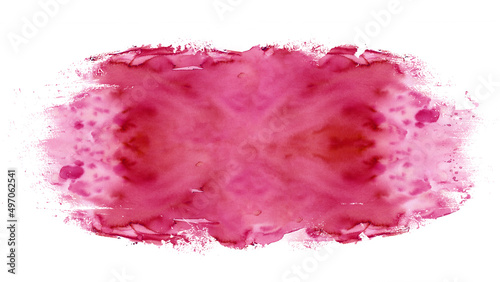 Red pink colorful abstract watercolor splash brushes texture illustration art paper - Creative arts Aquarelle painted, isolated on white background, canvas for design, hand drawing