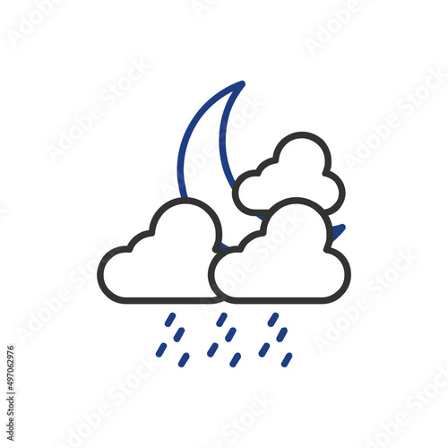 Rain In Night Icon