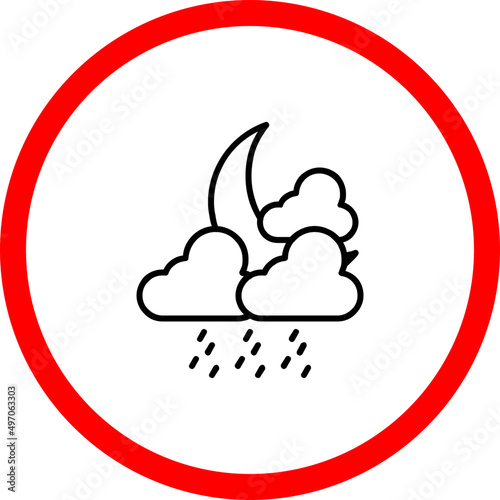 Rain In Night Icon