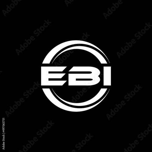 EBI letter logo design with black background in illustrator  vector logo modern alphabet font overlap style. calligraphy designs for logo  Poster  Invitation  etc.