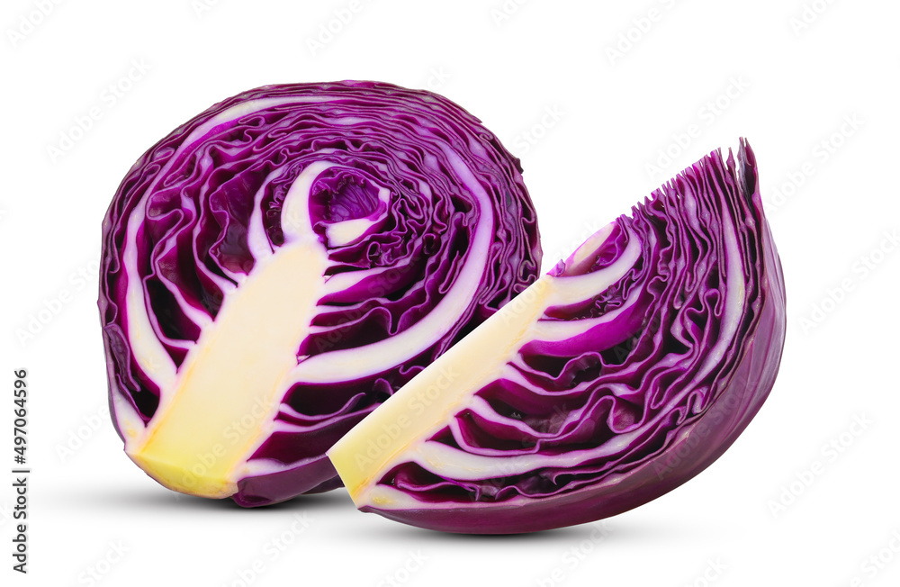 Fototapeta premium Red cabbage isolated on a white background.