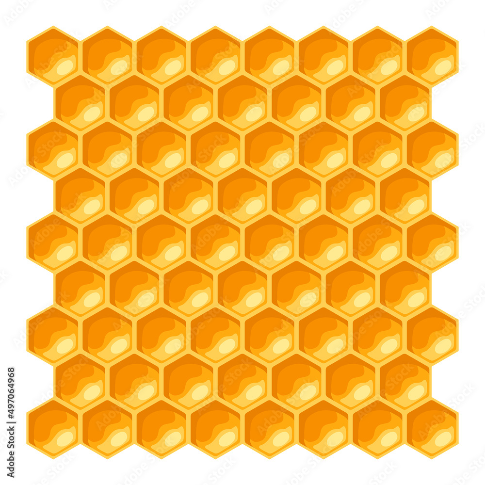 Illustration of honeycombs. Image for food and agricultural industry.