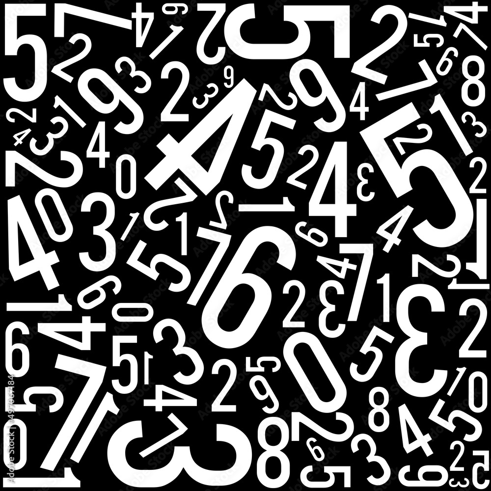 Background with numbers scattered chaotic Background with numbers scattered chaotic