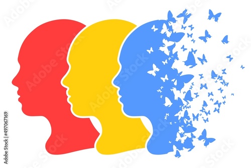 Wallpaper Mural Silhouette of a girl with butterflies Torontodigital.ca