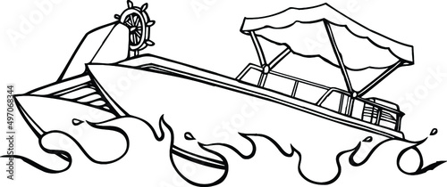 pontoon boat with waves | lake boat
