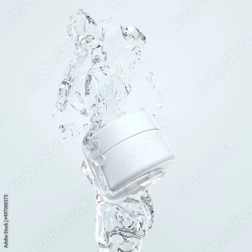 Obraz An image of a cosmetic container and a stream of water